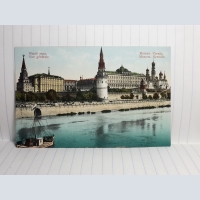 Les antiquaires de cartes postales du 19e siècle avec des vues de Moscou. Le kremlin.Le quai. La place rouge. Savelovsky et la gare de Iaroslavl.Tverskaya.