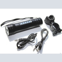 Bicycle flashlight with radio and MP3 player built-in dinamikom 3 Wat and handlebar 